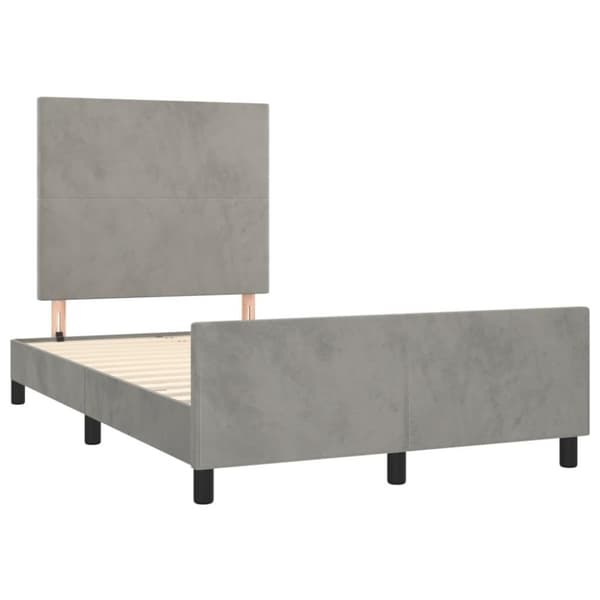 vidaXL sengeramme med sengegavl 120x200 cm fløjl lysegrå