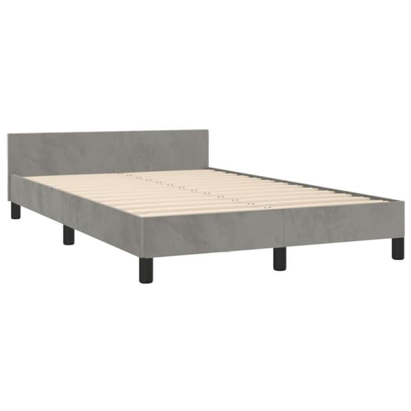 vidaXL sengeramme med sengegavl 120x200 cm fløjl lysegrå