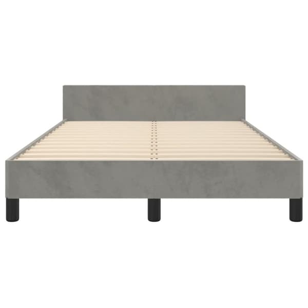 vidaXL sengeramme med sengegavl 120x200 cm fløjl lysegrå