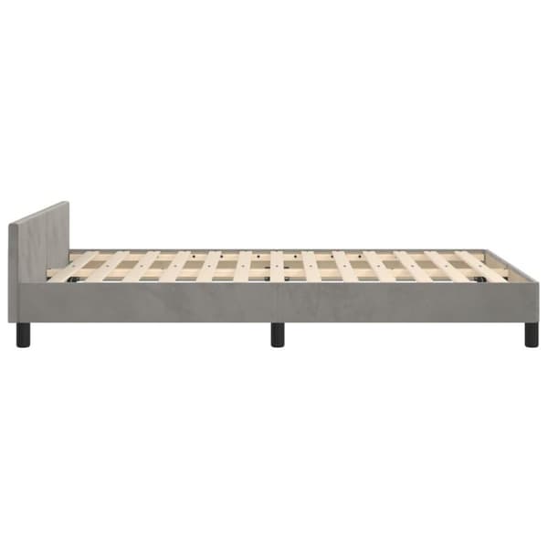 vidaXL sengeramme med sengegavl 120x200 cm fløjl lysegrå