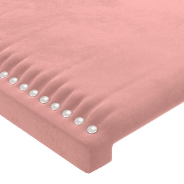 vidaXL sengeramme med sengegavl 80x200 cm fløjl lyserød
