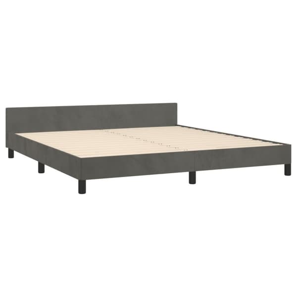 vidaXL sengeramme med sengegavl 180x200 cm fløjl mørkegrå