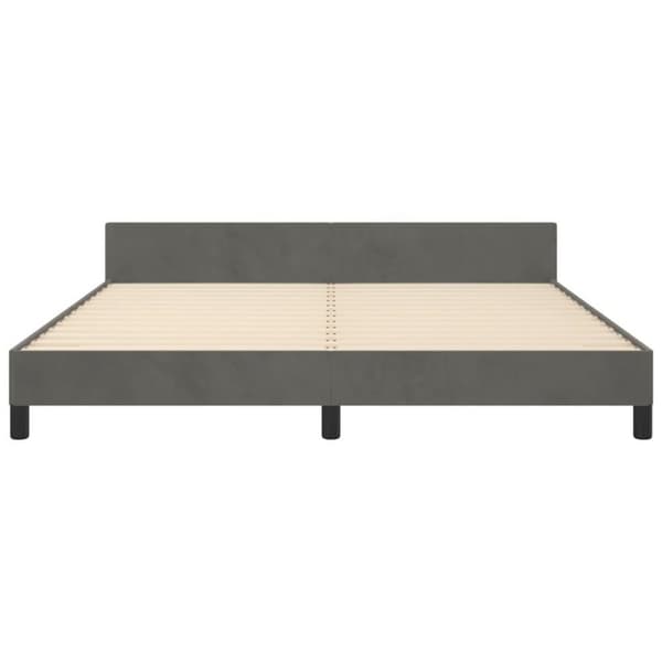 vidaXL sengeramme med sengegavl 180x200 cm fløjl mørkegrå