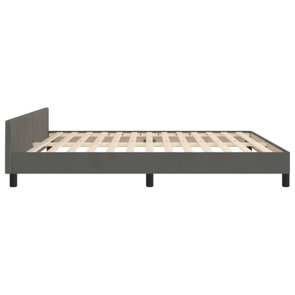 vidaXL sengeramme med sengegavl 180x200 cm fløjl mørkegrå
