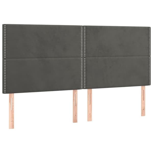vidaXL sengeramme med sengegavl 180x200 cm fløjl mørkegrå