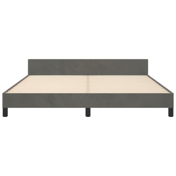vidaXL sengeramme med sengegavl 180x200 cm fløjl mørkegrå