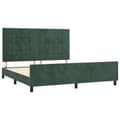 Miniatyrbillede 4 af 11: vidaXL sengeramme med sengegavl 180x200 cm fløjl mørkegrøn