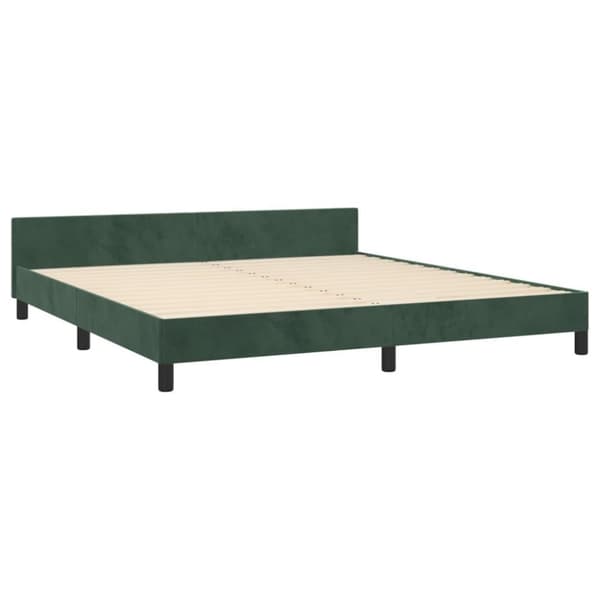 vidaXL sengeramme med sengegavl 180x200 cm fløjl mørkegrøn