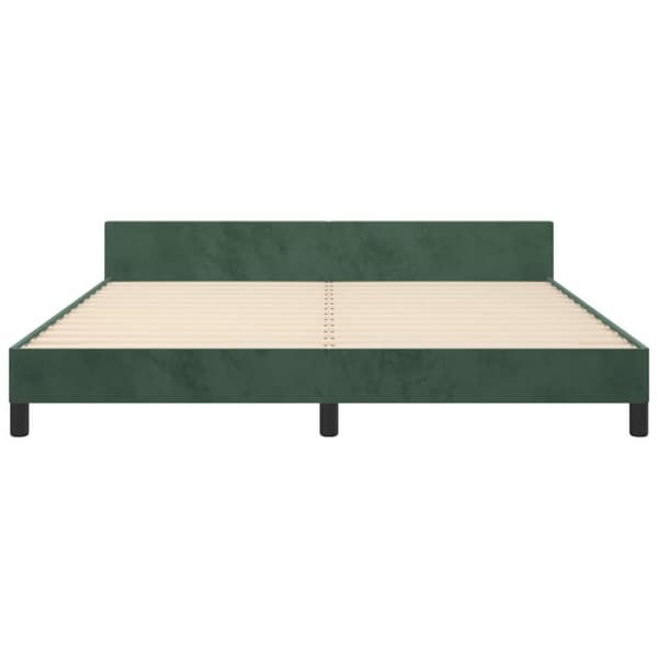 vidaXL sengeramme med sengegavl 180x200 cm fløjl mørkegrøn