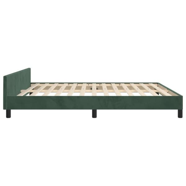 vidaXL sengeramme med sengegavl 180x200 cm fløjl mørkegrøn