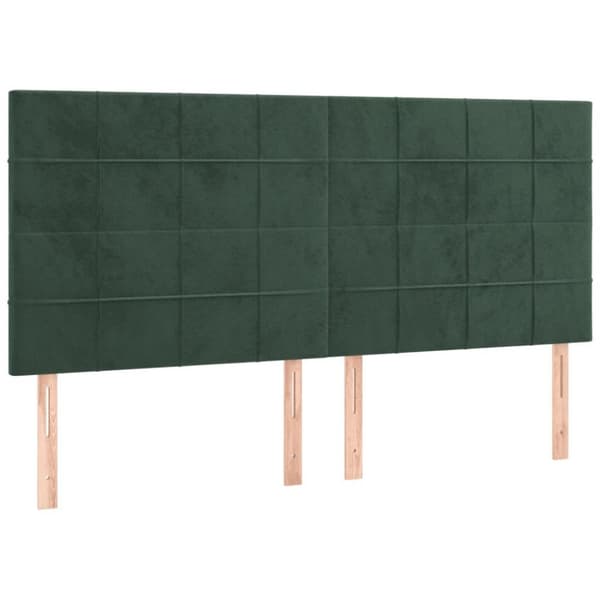 vidaXL sengeramme med sengegavl 180x200 cm fløjl mørkegrøn