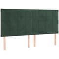 Miniatyrbillede 8 af 11: vidaXL sengeramme med sengegavl 180x200 cm fløjl mørkegrøn