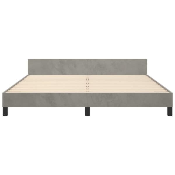 vidaXL sengeramme med sengegavl 160x200 cm fløjl lysegrå