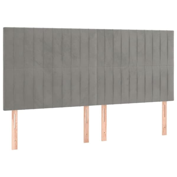 vidaXL sengeramme med sengegavl 160x200 cm fløjl lysegrå