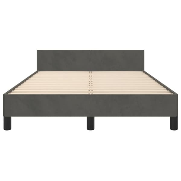 vidaXL sengeramme med sengegavl 120x200 cm fløjl mørkegrå
