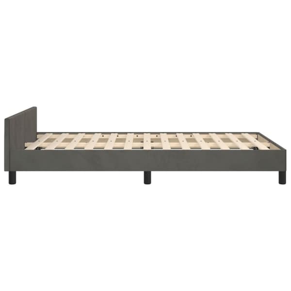 vidaXL sengeramme med sengegavl 120x200 cm fløjl mørkegrå