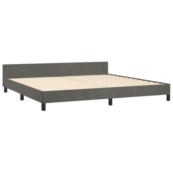 vidaXL sengeramme med sengegavl 200x200 cm fløjl mørkegrå