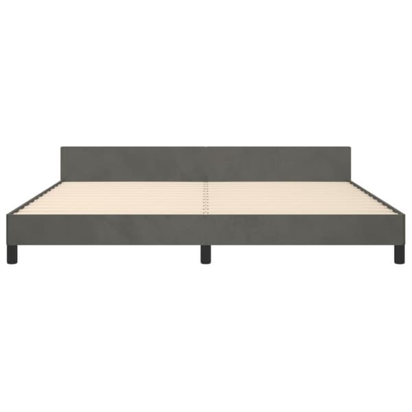 vidaXL sengeramme med sengegavl 200x200 cm fløjl mørkegrå