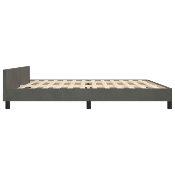 vidaXL sengeramme med sengegavl 200x200 cm fløjl mørkegrå