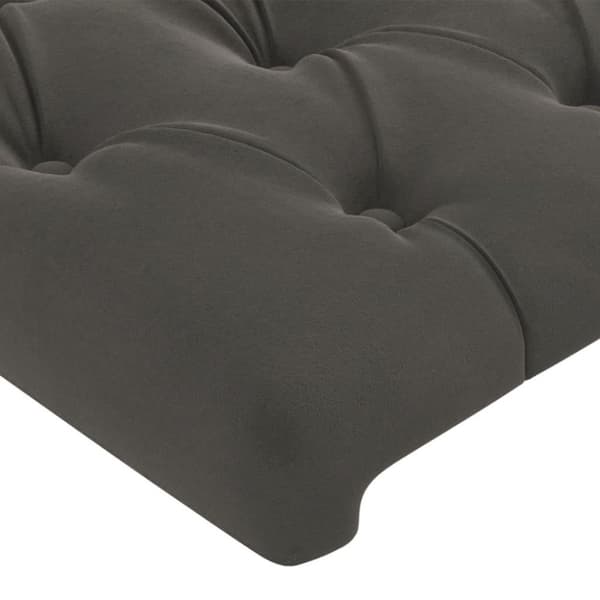 vidaXL sengeramme med sengegavl 200x200 cm fløjl mørkegrå