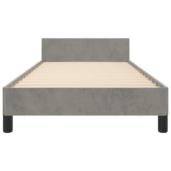 vidaXL sengeramme med sengegavl 100x200 cm fløjl lysegrå