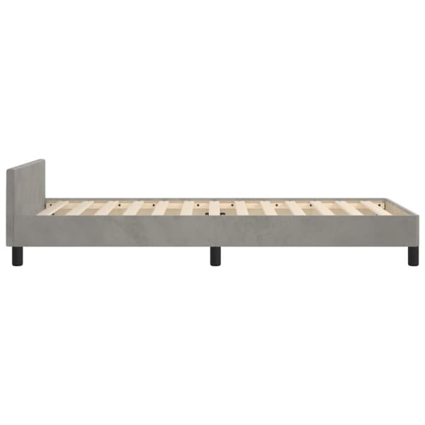 vidaXL sengeramme med sengegavl 100x200 cm fløjl lysegrå