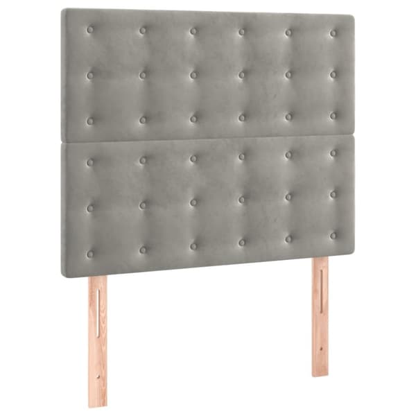 vidaXL sengeramme med sengegavl 100x200 cm fløjl lysegrå