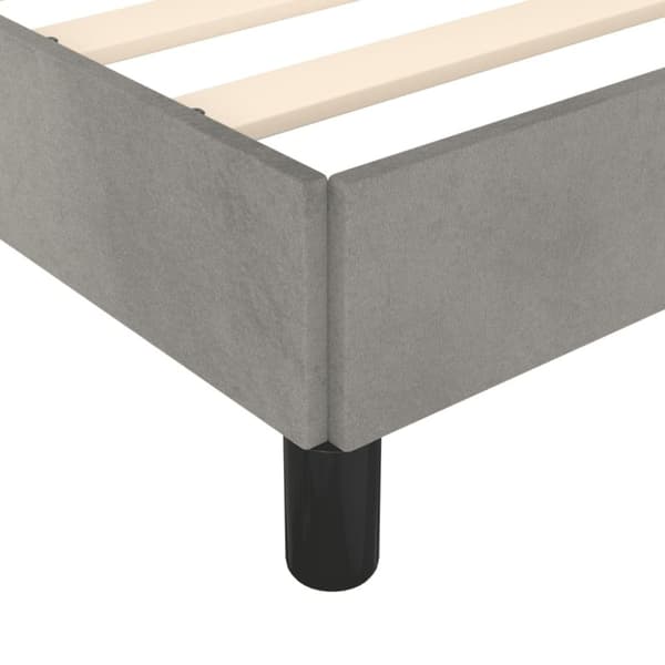 vidaXL sengeramme med sengegavl 100x200 cm fløjl lysegrå