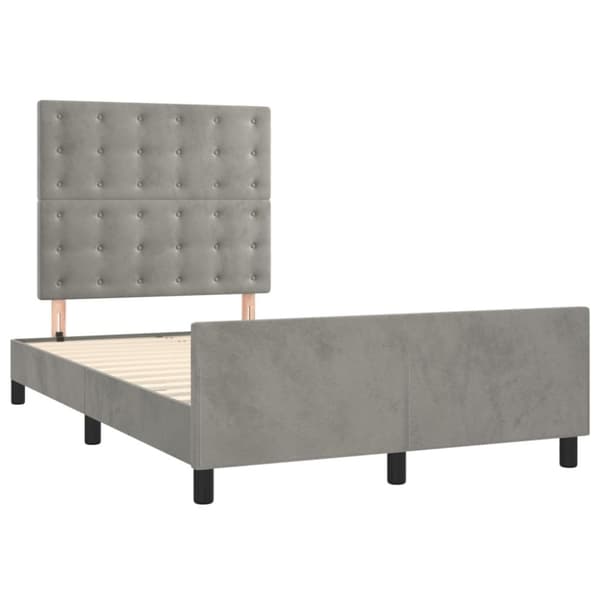 vidaXL sengeramme med sengegavl 120x200 cm fløjl lysegrå