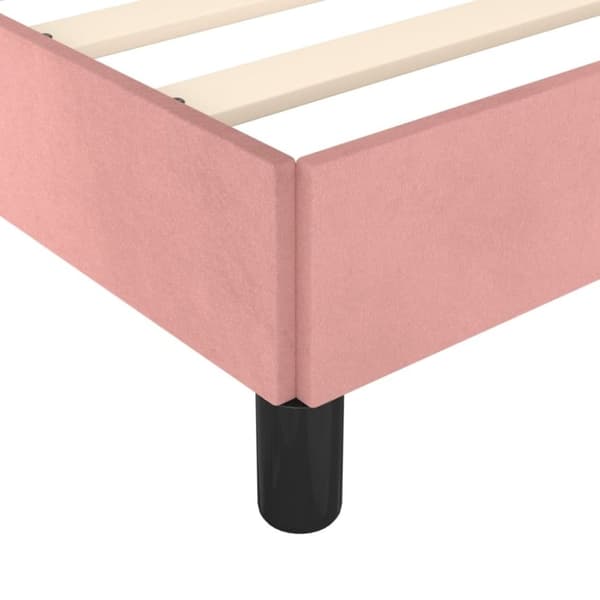 vidaXL Sängram med huvudgavel rosa 120x200 cm sammet