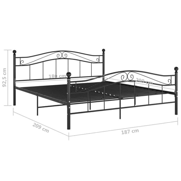 vidaXL sengestel 180x200 cm metal sort
