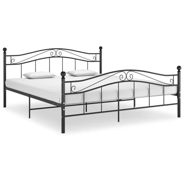 vidaXL sengestel 200x200 cm metal sort