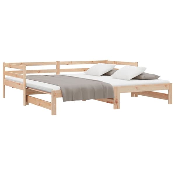 vidaXL daybed med udtræk 2x(90x190) cm massivt fyrretræ