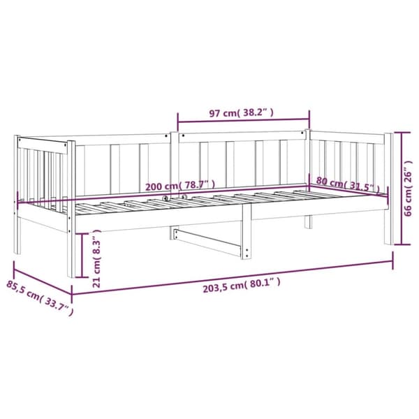 vidaXL daybed 80x200 cm massivt fyrretræ gyldenbrun