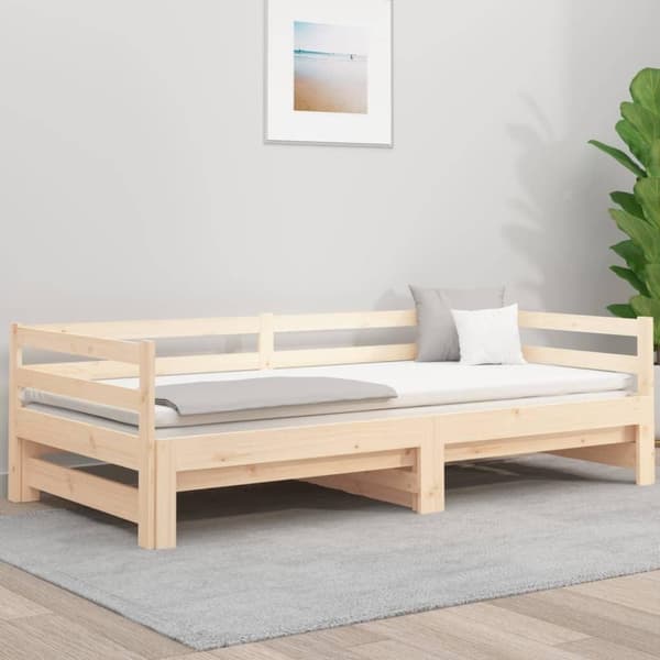vidaXL daybed med udtræk 2x(80x200) cm massivt fyrretræ