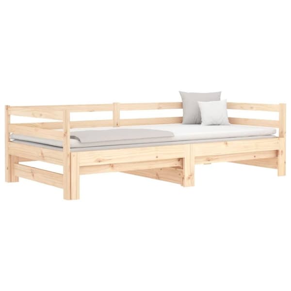 vidaXL daybed med udtræk 2x(80x200) cm massivt fyrretræ