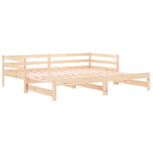 vidaXL daybed med udtræk 2x(80x200) cm massivt fyrretræ