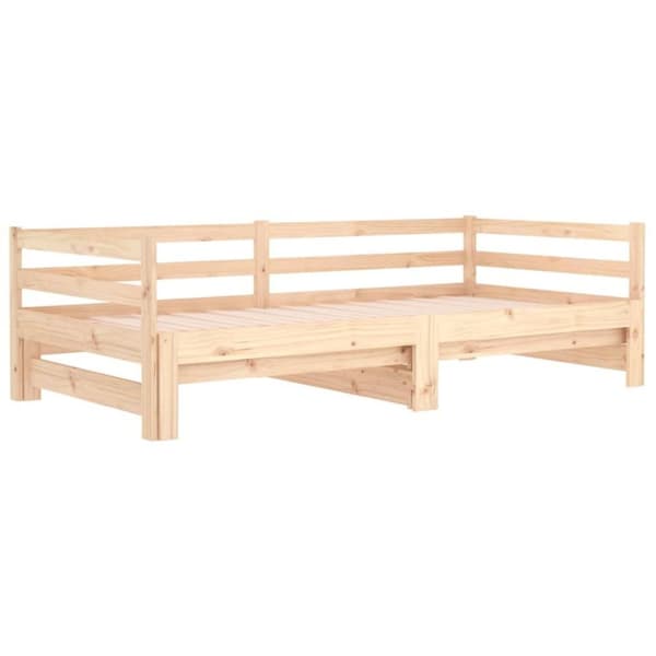 vidaXL daybed med udtræk 2x(80x200) cm massivt fyrretræ