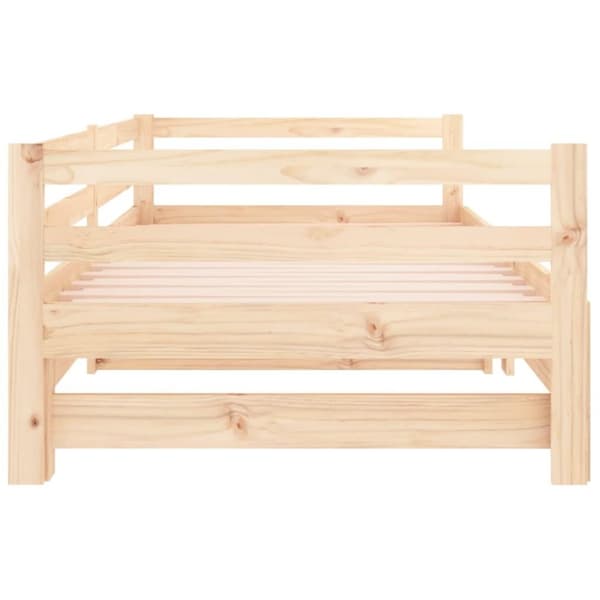 vidaXL daybed med udtræk 2x(80x200) cm massivt fyrretræ