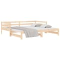 Miniatyrbillede 2 af 11: vidaXL daybed med udtræk 2x(80x200) cm massivt fyrretræ