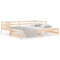 Miniatyrbillede 1 af 11: vidaXL daybed med udtræk 2x(80x200) cm massivt fyrretræ