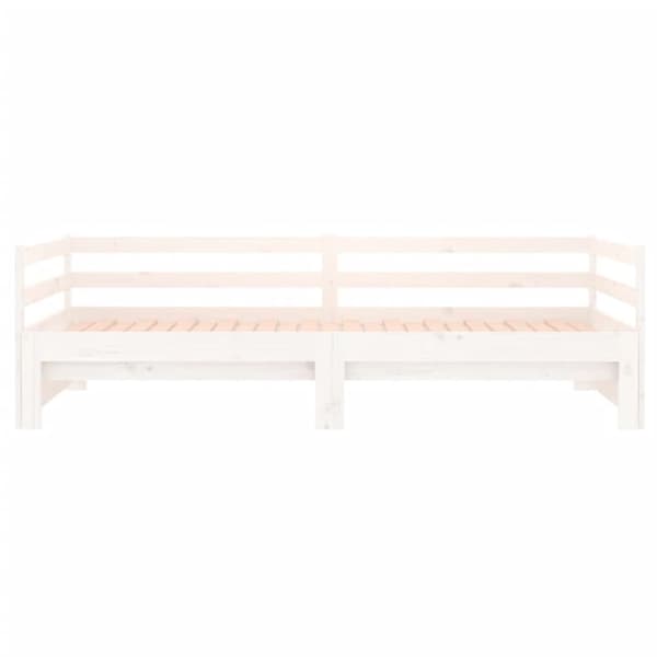 vidaXL daybed med udtræk 2x(80x200) cm massivt fyrretræ hvid