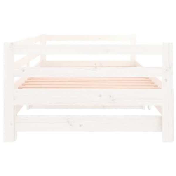 vidaXL daybed med udtræk 2x(80x200) cm massivt fyrretræ hvid