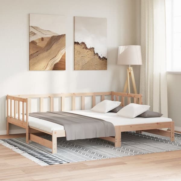 vidaXL Sohvasänky ulosvedettävä 2x (80x200) cm täysi mänty
