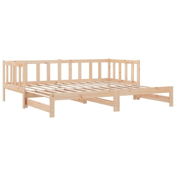 vidaXL Sohvasänky ulosvedettävä 2x (80x200) cm täysi mänty