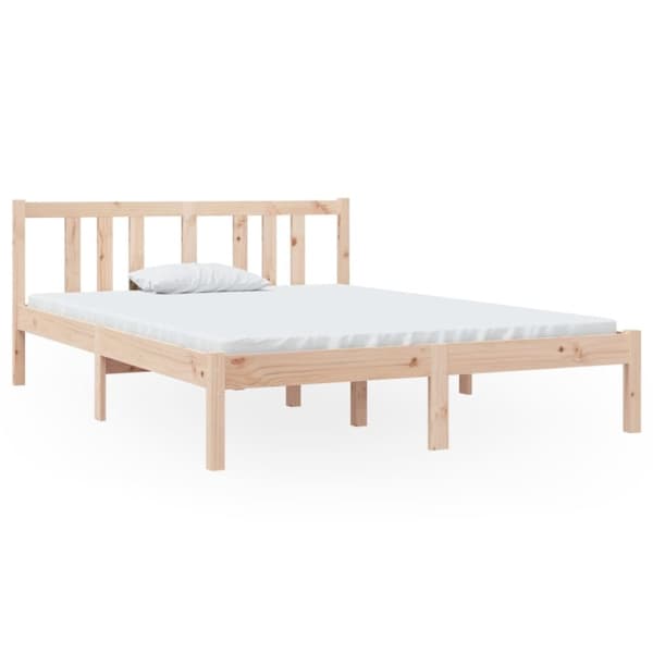vidaXL sengeramme 135x190 cm massivt træ