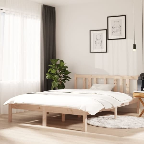 vidaXL sengeramme 135x190 cm massivt træ