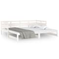 Miniatyrbillede 6 af 11: vidaXL daybed med udtræk 2x(90x200) cm massivt fyrretræ hvid