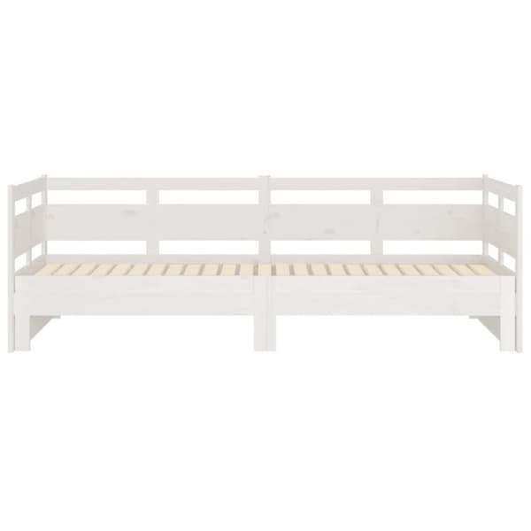 vidaXL Sohvasänky ulosvedettävä valkoinen täysi mänty 2x (80x200) cm