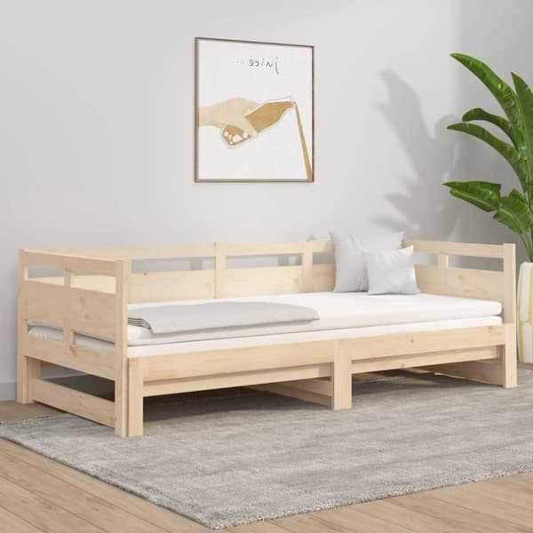 vidaXL Sohvasänky ulosvedettävä täysi mänty 2x (80x200) cm